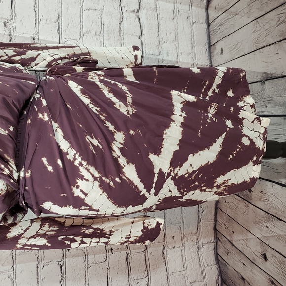 Young Fabulous & Broke Plum and Cream Faux Wrap Dress Size M NWT - Picture 5 of 14